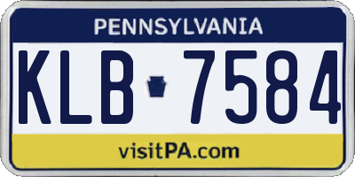 PA license plate KLB7584