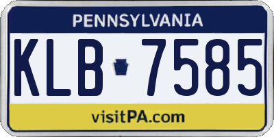 PA license plate KLB7585