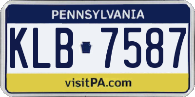PA license plate KLB7587