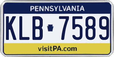 PA license plate KLB7589