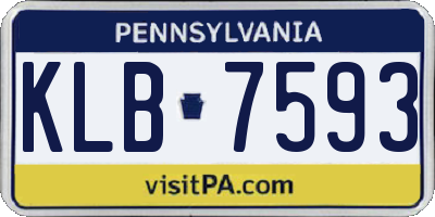 PA license plate KLB7593