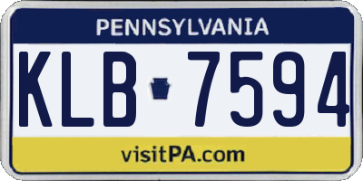 PA license plate KLB7594