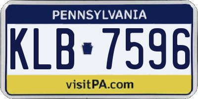 PA license plate KLB7596