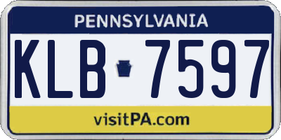 PA license plate KLB7597