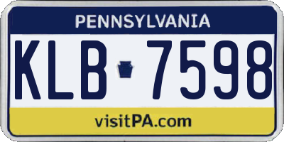PA license plate KLB7598