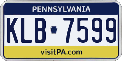 PA license plate KLB7599