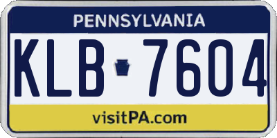 PA license plate KLB7604