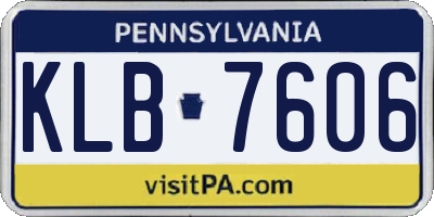 PA license plate KLB7606
