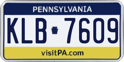 PA license plate KLB7609