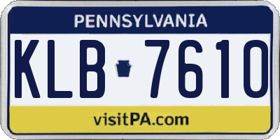 PA license plate KLB7610
