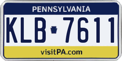 PA license plate KLB7611