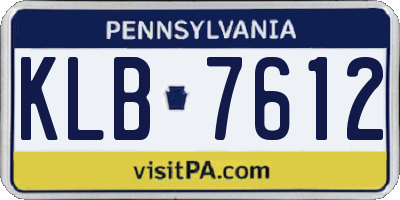 PA license plate KLB7612