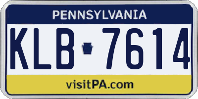 PA license plate KLB7614