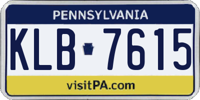 PA license plate KLB7615