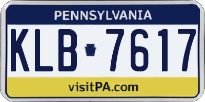PA license plate KLB7617