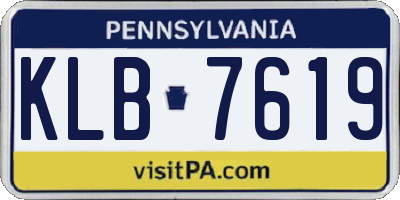 PA license plate KLB7619