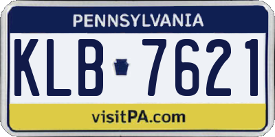 PA license plate KLB7621