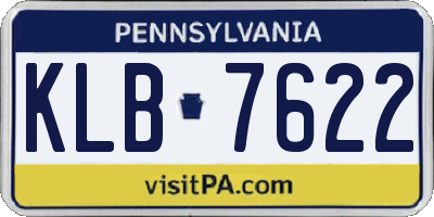 PA license plate KLB7622
