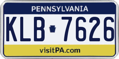 PA license plate KLB7626