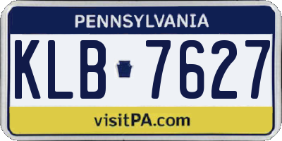 PA license plate KLB7627