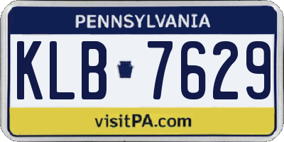 PA license plate KLB7629