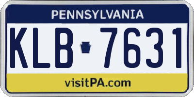 PA license plate KLB7631