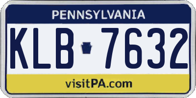 PA license plate KLB7632