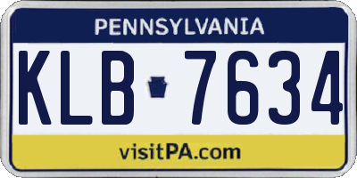 PA license plate KLB7634