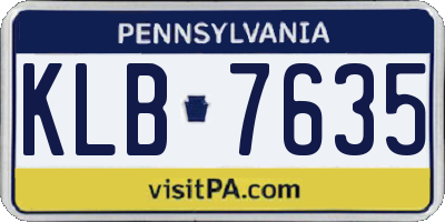 PA license plate KLB7635