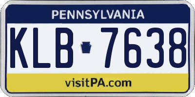 PA license plate KLB7638