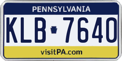 PA license plate KLB7640