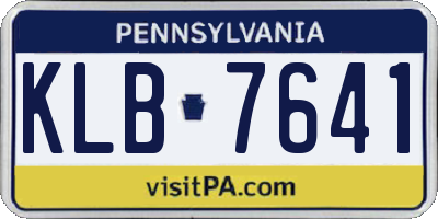 PA license plate KLB7641
