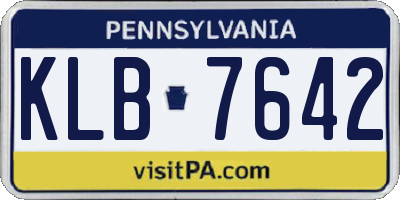 PA license plate KLB7642