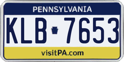 PA license plate KLB7653