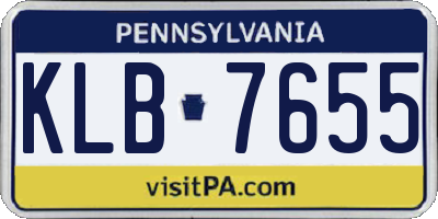 PA license plate KLB7655