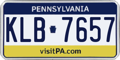 PA license plate KLB7657