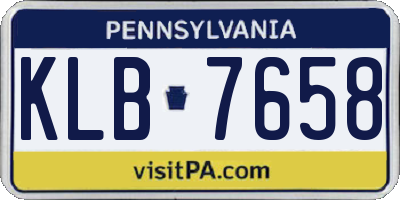 PA license plate KLB7658