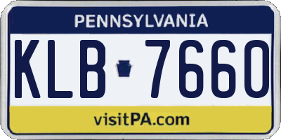 PA license plate KLB7660