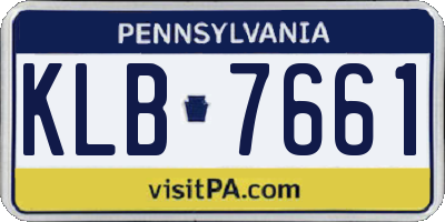 PA license plate KLB7661