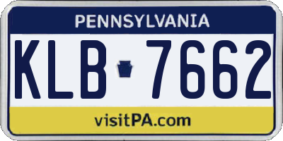 PA license plate KLB7662