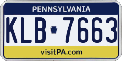 PA license plate KLB7663