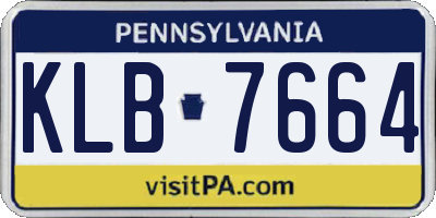 PA license plate KLB7664
