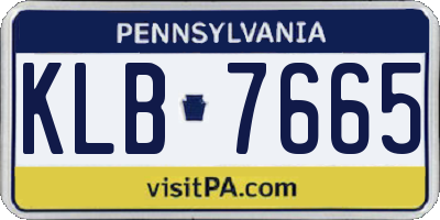 PA license plate KLB7665