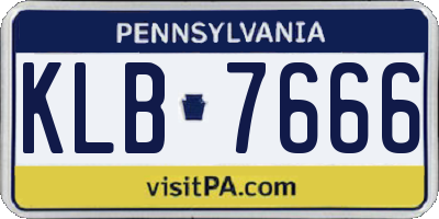 PA license plate KLB7666