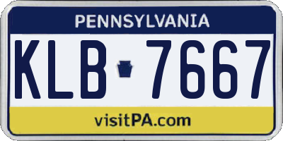 PA license plate KLB7667