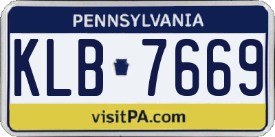 PA license plate KLB7669