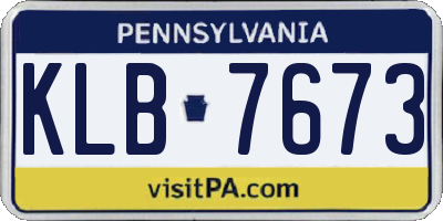 PA license plate KLB7673