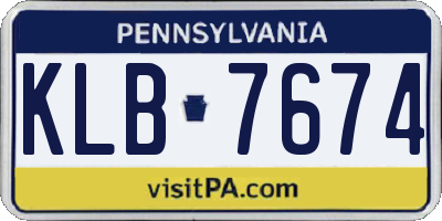 PA license plate KLB7674
