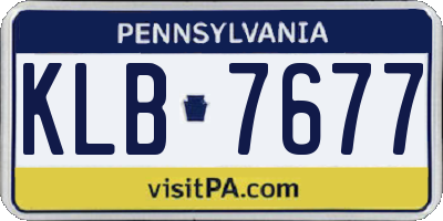 PA license plate KLB7677