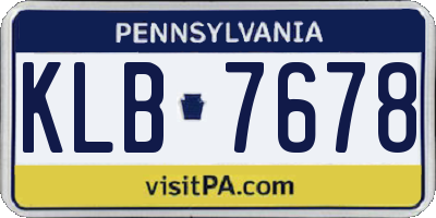 PA license plate KLB7678